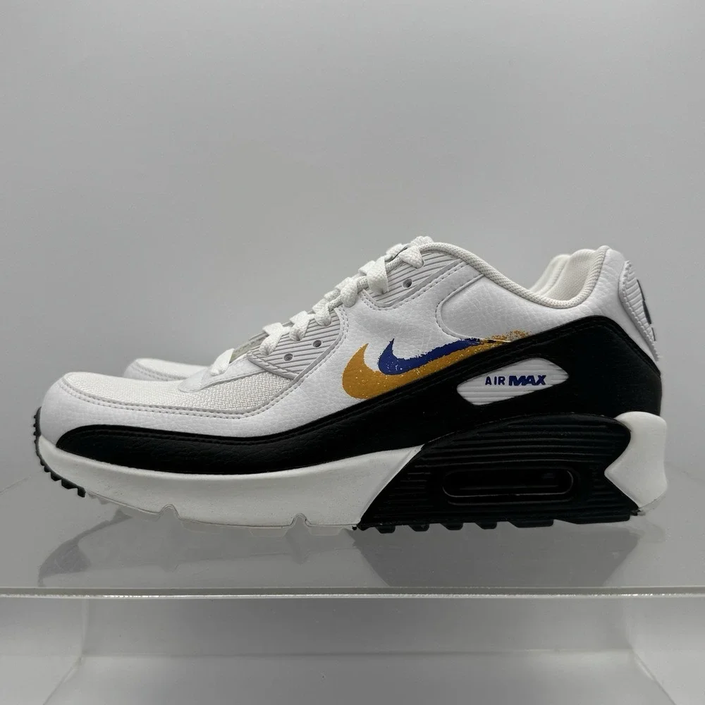 Brand New Nike Air Max 90 GS NN White Royal Blue FJ4592-100 Size 7Y Youth